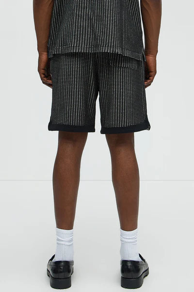 Devin Crochet Contrast Trim Shorts - Black/combo