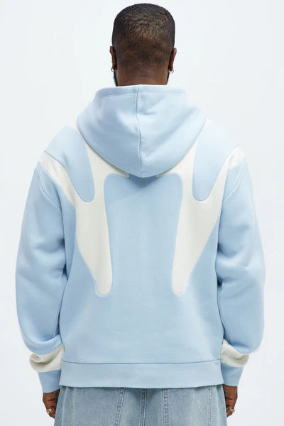 Tyson Oasis Paneled Zip Up Hoodie - Blue/combo