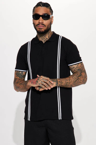 Strikeout Short Sleeve Polo - Black