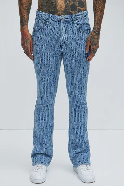 Warsaw Stacked Slim Flare Jeans - Light Blue