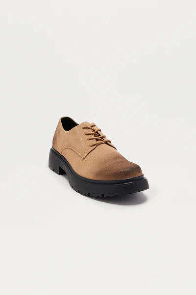Lace Up Textured Chunky Sole Shoe - Brown