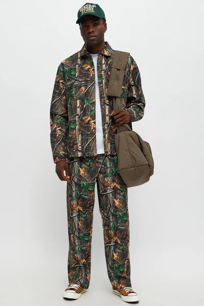 Rustic Long Sleeve Button Up Shirt - Brown Combo