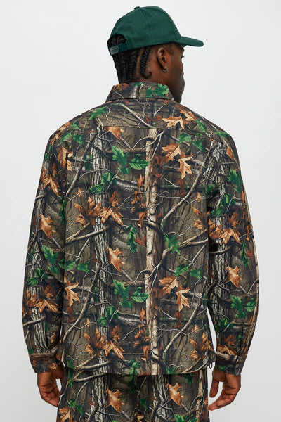 Rustic Long Sleeve Button Up Shirt - Brown Combo