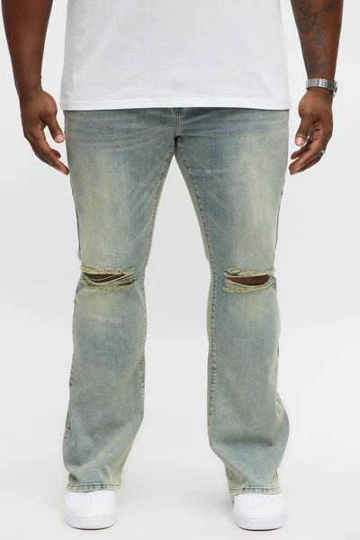 Stacked Skinny Flare Not Too Much Distressed Jean - Medium Wash