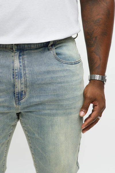 Stacked Skinny Flare Not Too Much Distressed Jean - Medium Wash