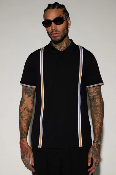 Sensational Short Sleeve Polo - Black/combo